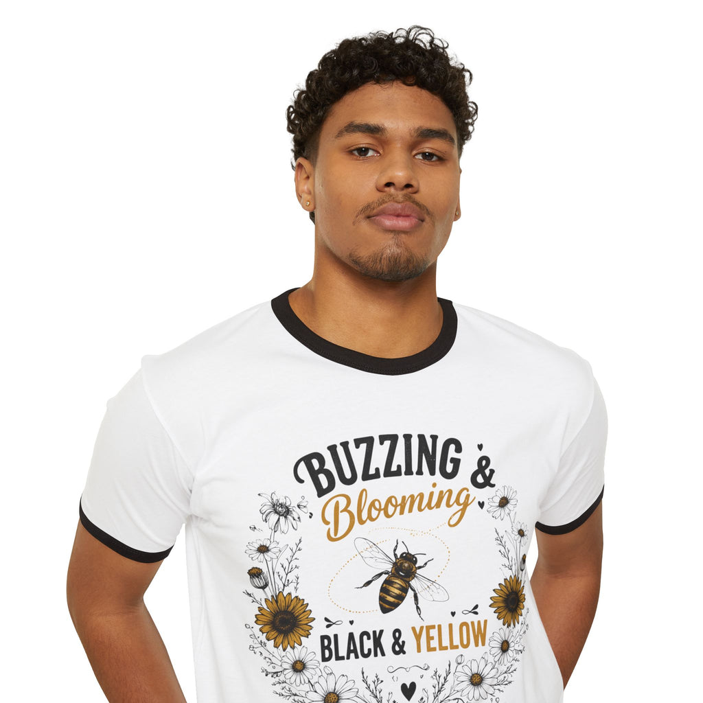 Buzzing & Blooming Black & Yellow Shirt – Save the Bees Tee