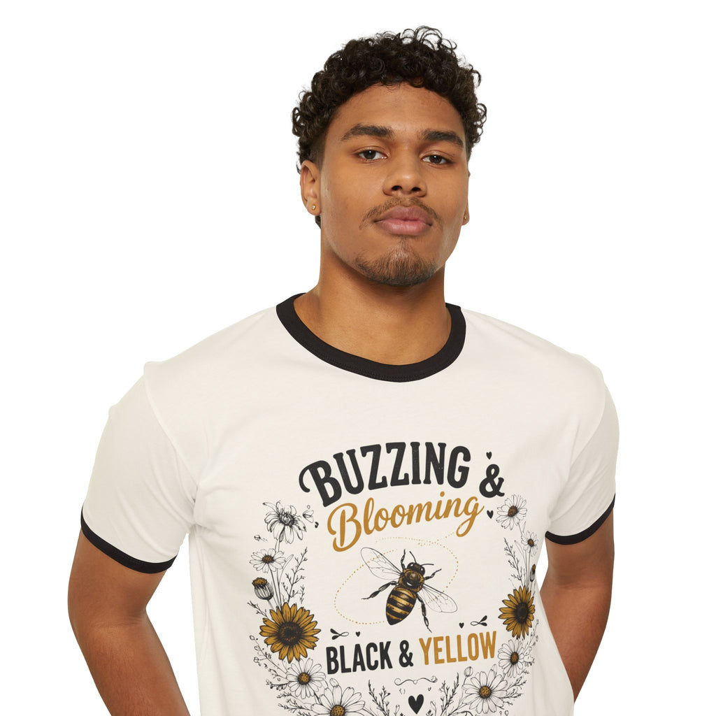 Buzzing & Blooming Black & Yellow Shirt – Save the Bees Tee