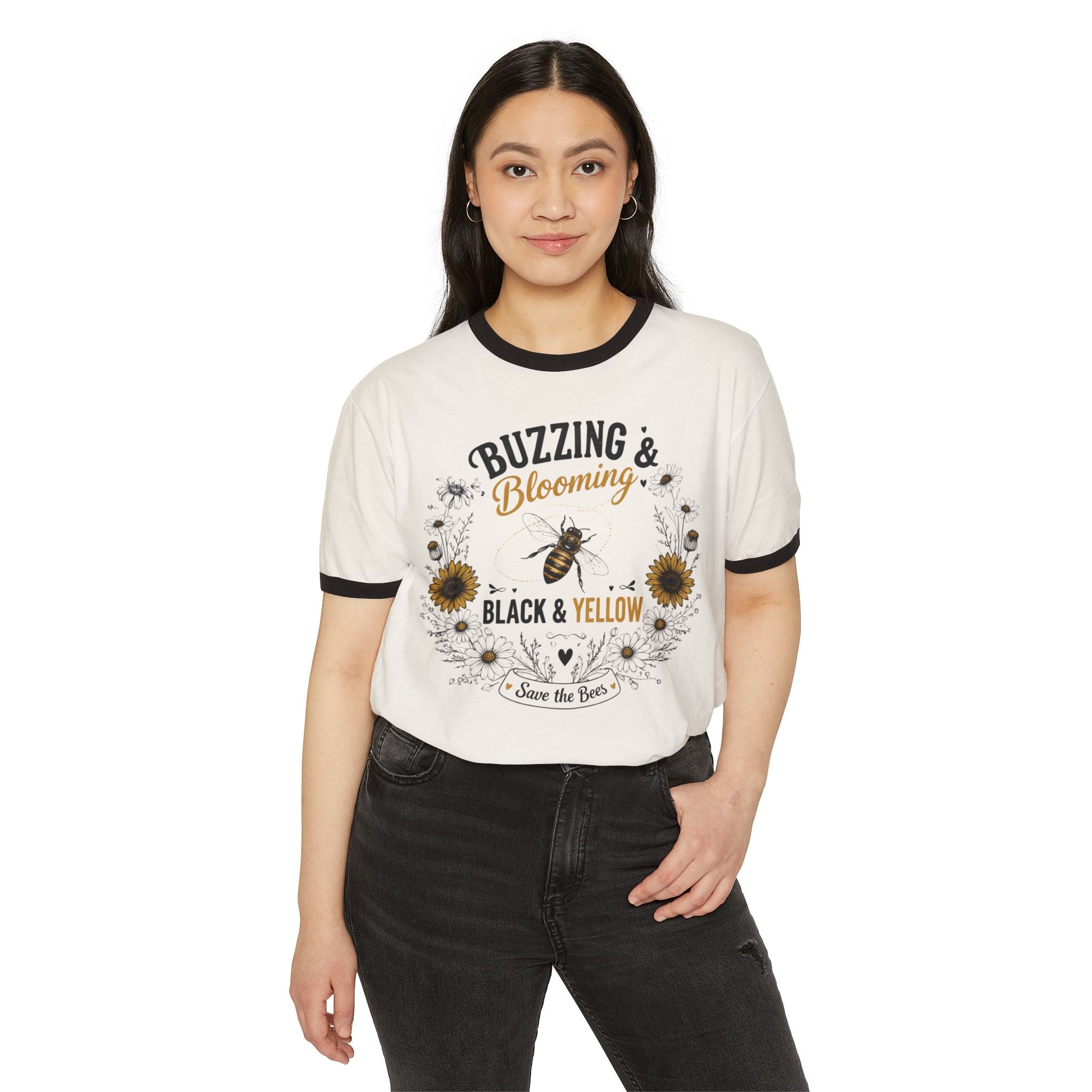 Buzzing & Blooming Black & Yellow Shirt – Save the Bees Tee