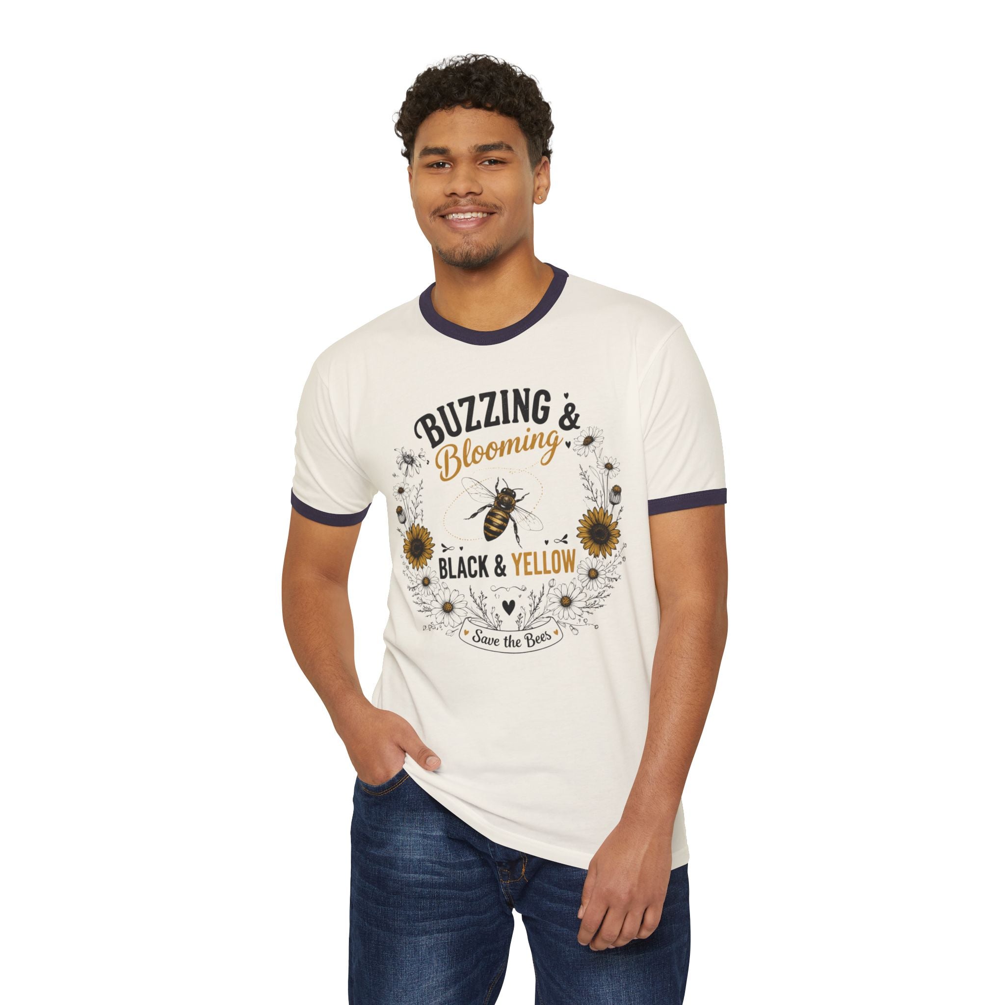 Buzzing & Blooming Black & Yellow Shirt – Save the Bees Tee
