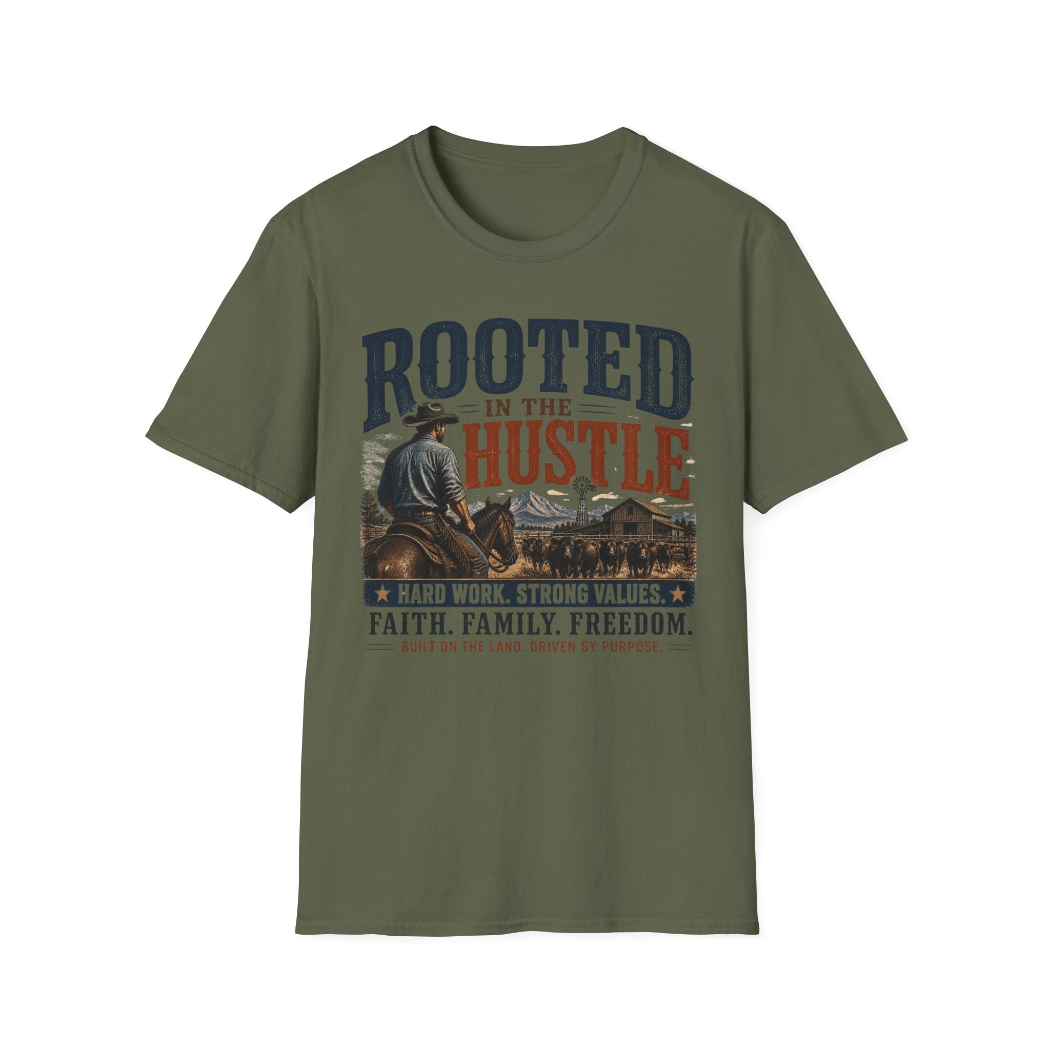 Rooted in the Hustle – Rustic Country Lifestyle Tee