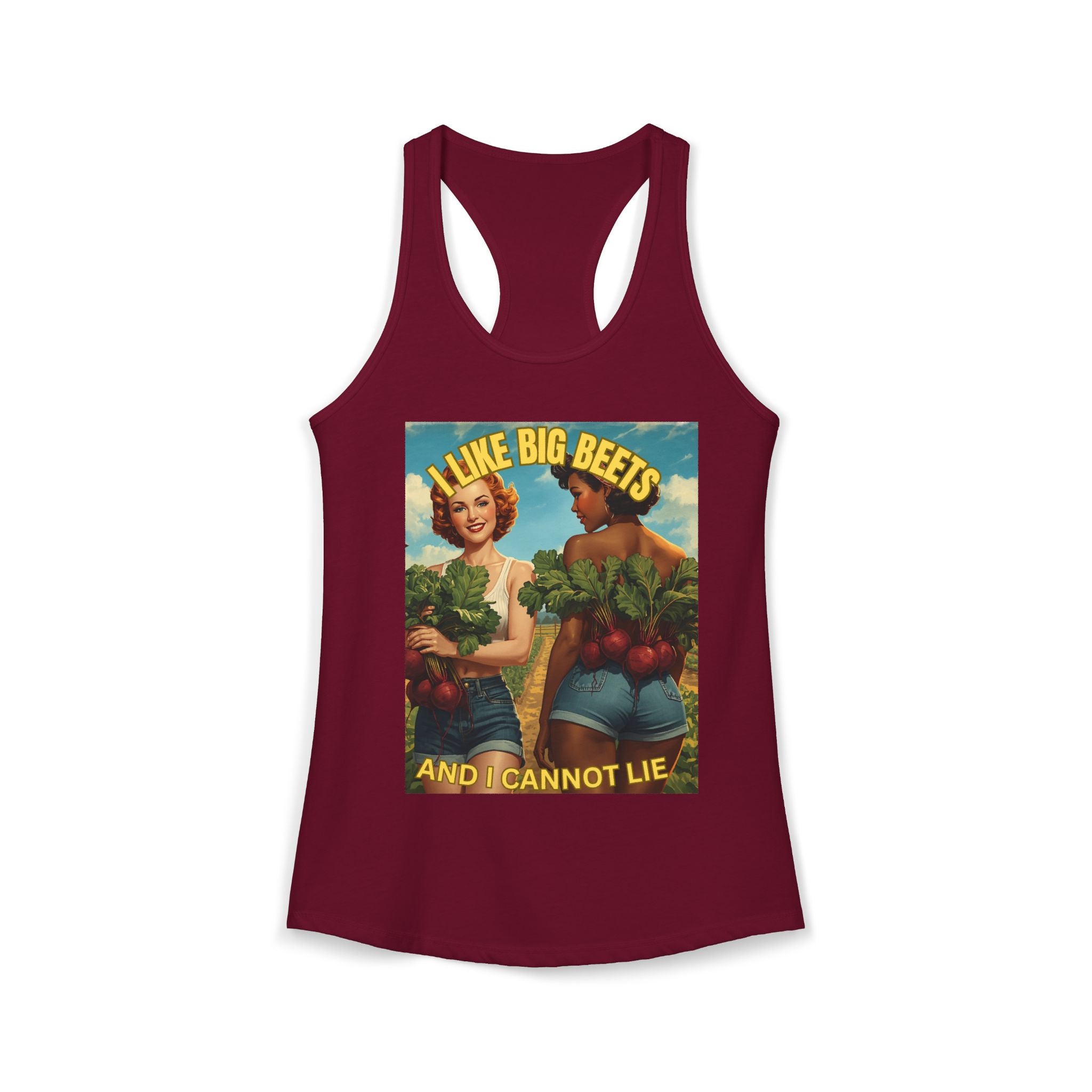 I Like Big Beets And I Cannot Lie Tank Top | Funny Gardening Tank | Vintage Pin Up Garden Shirt | Plant Lover Gift | Homestead Apparel