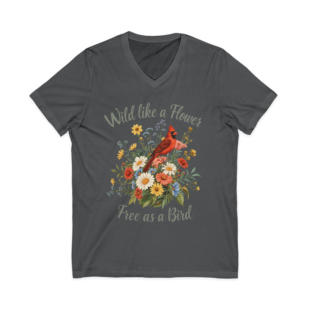 Wild Like a Flower Free as a Bird V-Neck T-Shirt