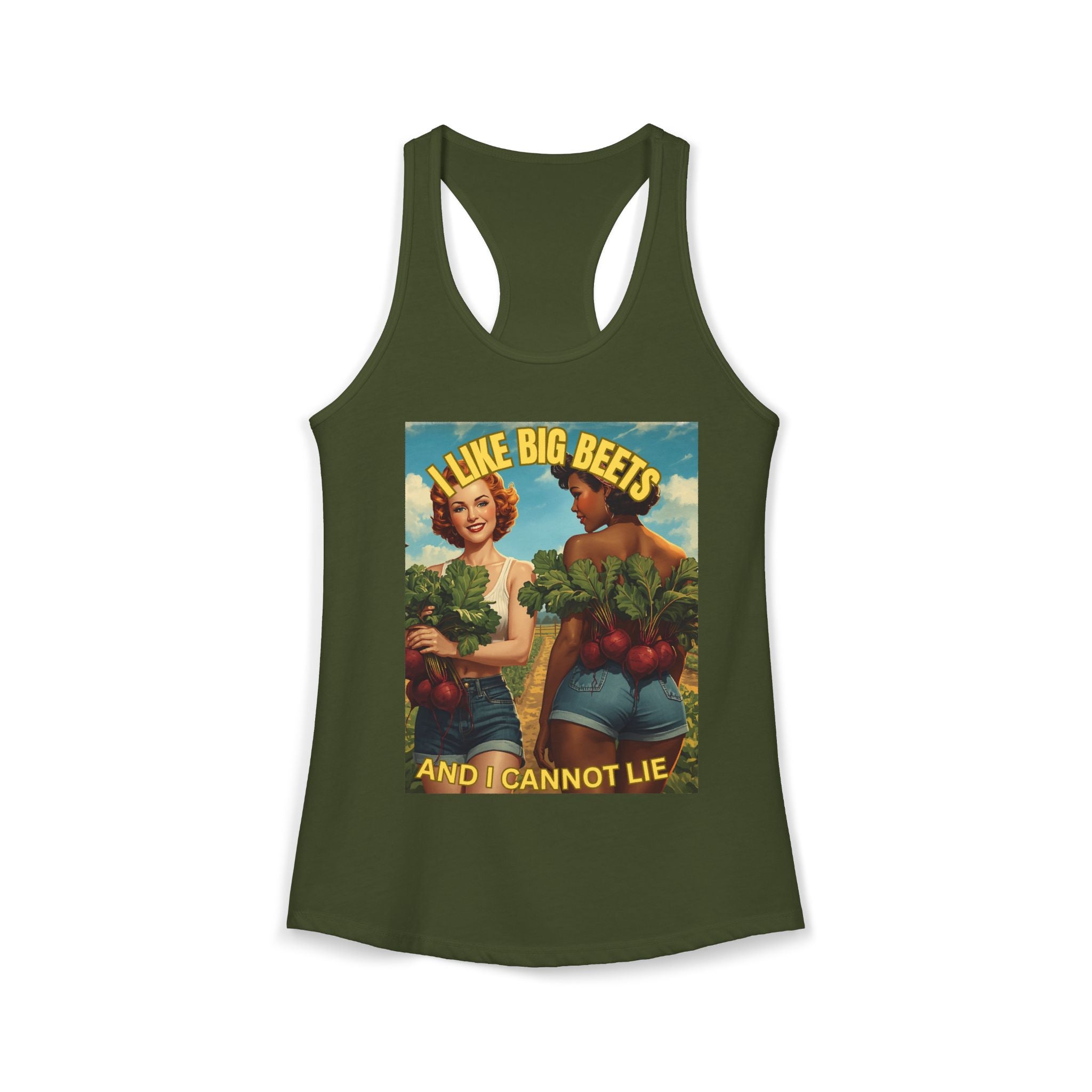 I Like Big Beets And I Cannot Lie Tank Top | Funny Gardening Tank | Vintage Pin Up Garden Shirt | Plant Lover Gift | Homestead Apparel