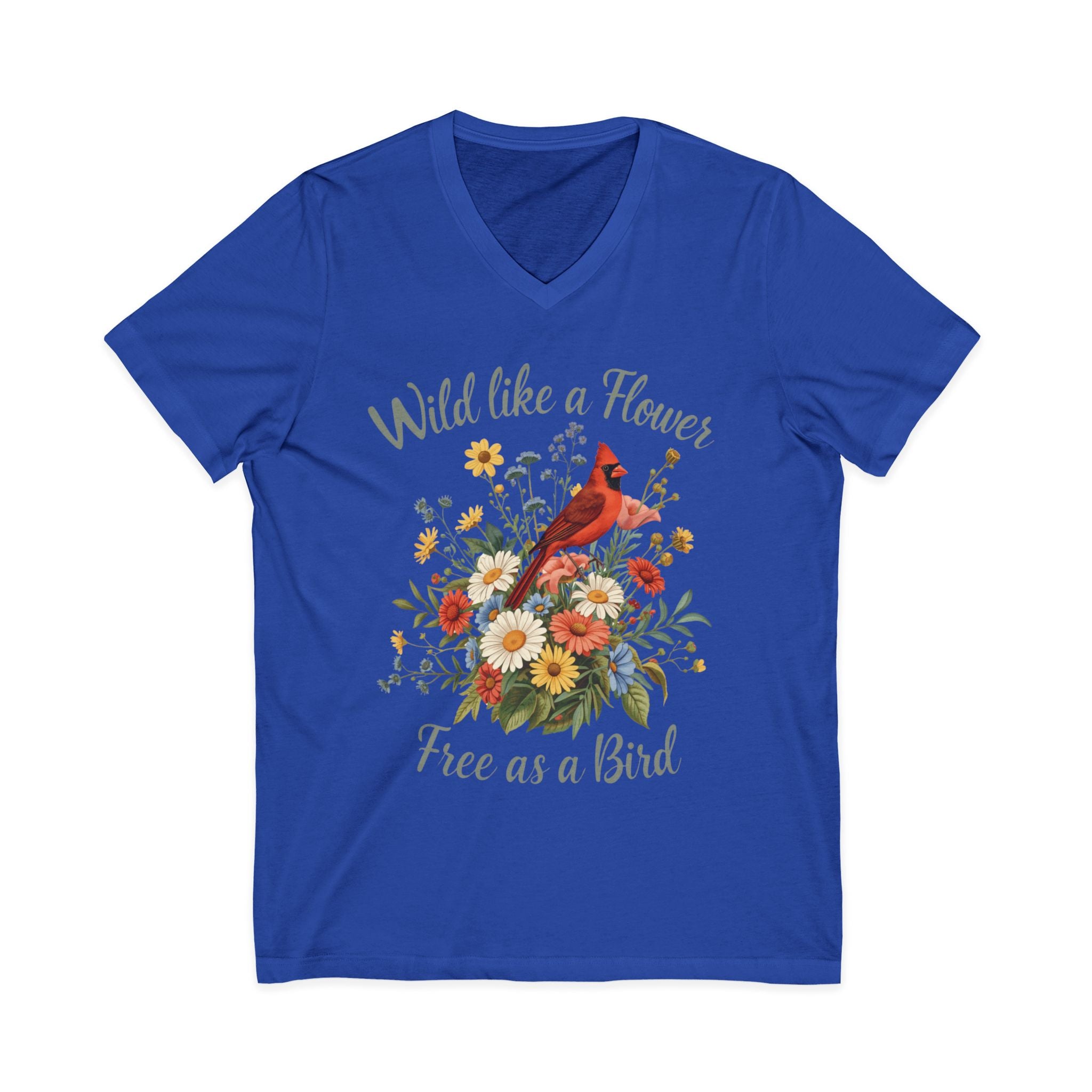 Wild Like a Flower Free as a Bird V-Neck T-Shirt