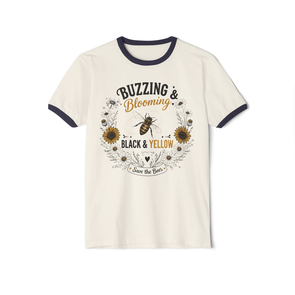 Buzzing & Blooming Black & Yellow Shirt – Save the Bees Tee