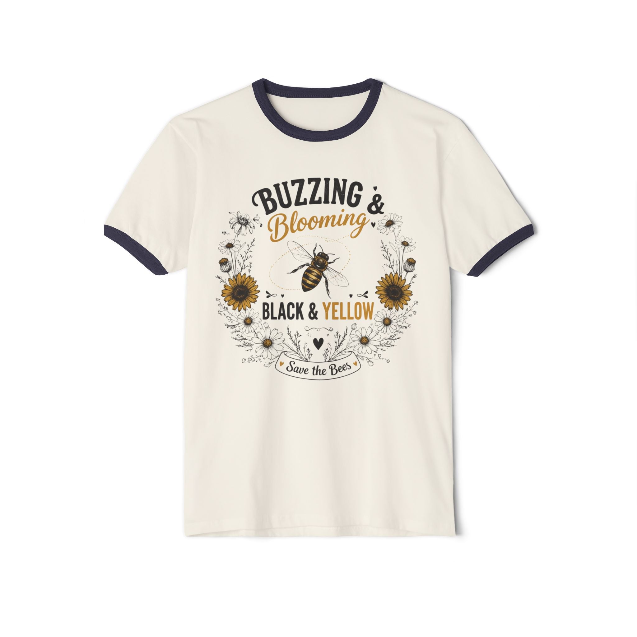 Buzzing & Blooming Black & Yellow Shirt – Save the Bees Tee