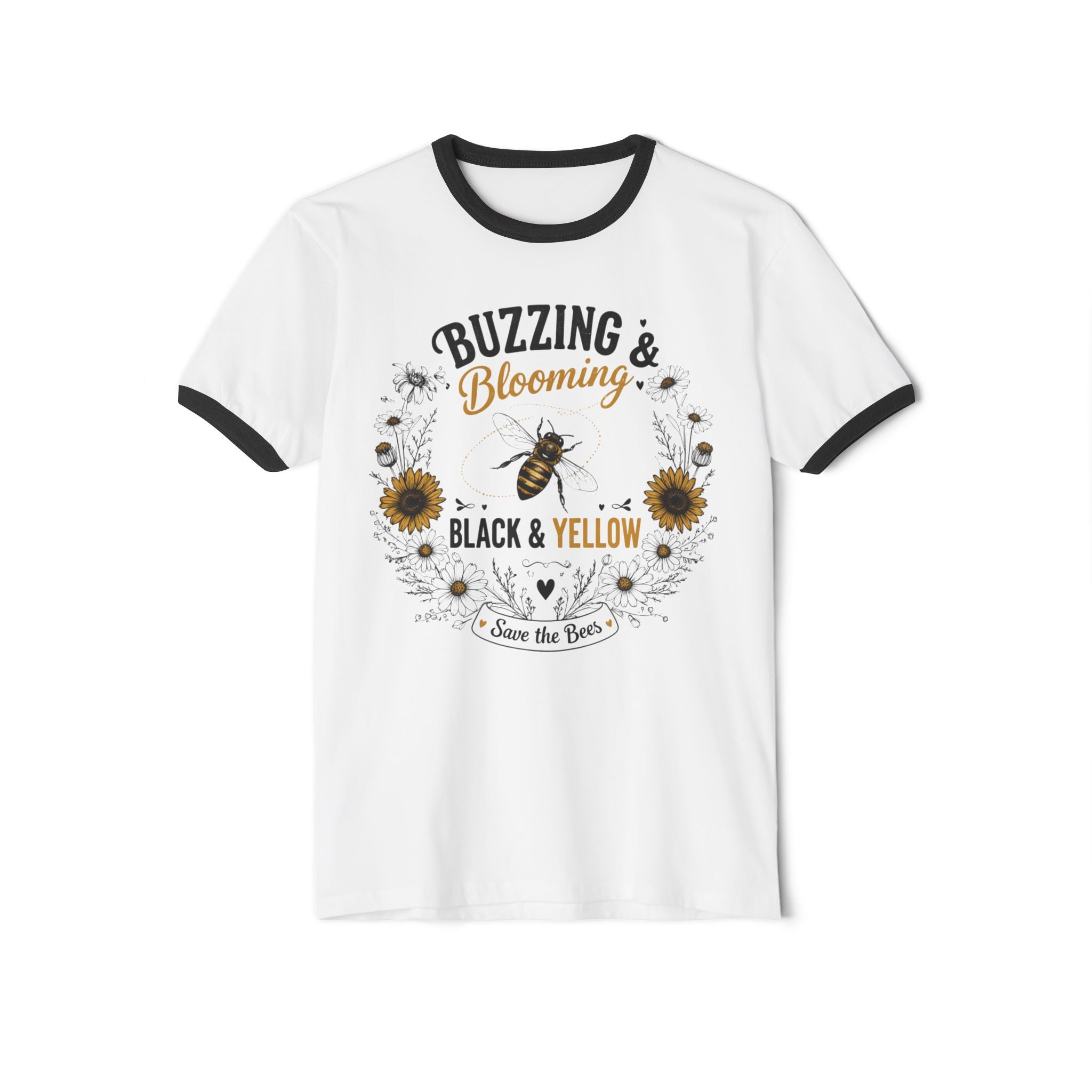 Buzzing & Blooming Black & Yellow Shirt – Save the Bees Tee