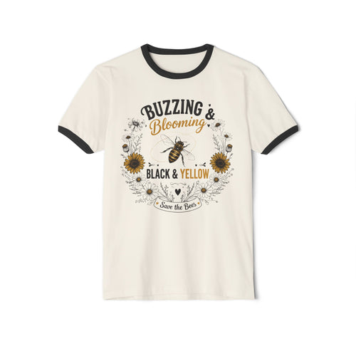 Buzzing & Blooming Black & Yellow Shirt – Save the Bees Tee